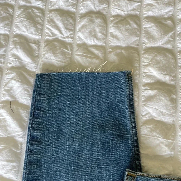 Redone high rise ankle crop denim in aged blue wash - Picture 7 of 13